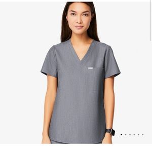 Figs Catarina One Pocket Scrub Top- Graphite, Small